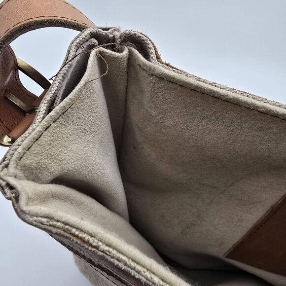 Messenger Bag Brown Linen Leather Legal Breifcase Toggle Shoulder Kender Gear - Picture 8 of 16